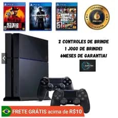 Sony Playstation 4 - PS4 FAT - HD 1Tb - 6 Meses Garantia - 2 Controles + Jogo Escolha (Disponib. Estoque)