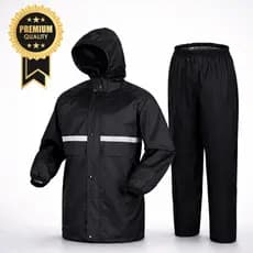 Conjunto Capa De Chuva com Capuz Roupa Para Motoqueiros Ciclistas Impermeável Calça Jaqueta