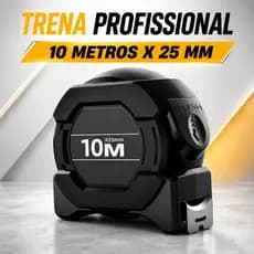 Trena Profissional Fita Métrica 10 Metros Alta Precisão Aço Inoxidável Fluorescente Com Trava