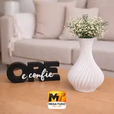 Kit Decoração Ore e Confie + Vaso Moderno Minimalista Frase Decorativa Religiosa Sala Quarto