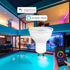 LÂMPADA SMART DICROICA MR16 INTELIGENTE GU10 4.8W RGB BIVOLT ALEXA/ GOOGLE ASSISTENT