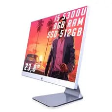 Computador All In One I5-5300U Tela 23.8" 8GB RAM 512SSD 1080 Full HD Bluetooth Wi-Fi Som Integrado HDMI VGA USB WebCam