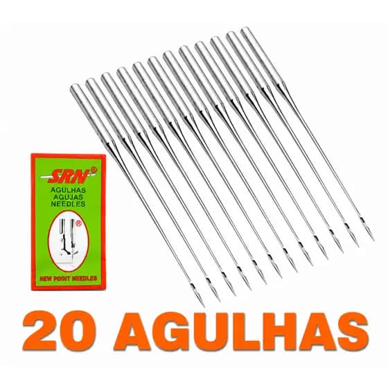 2 Cartelas de Agulhas Cabo Grosso para Maquina de Costura Reta Industrial N18
