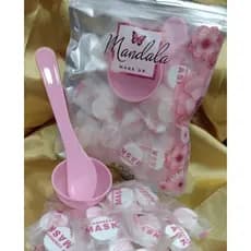 Mascara Facial Descartavel Compactada Desidratada 20un Com Pote Mandala Kit
