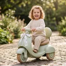 Moto Elétrica Infantil 6V com Empurrador Scooter Criança +3 Anos Segura e Divertida