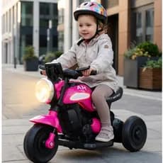 Moto Elétrica Infantil Rosa 6V Luz Som Recarregável Segura Até 30kg Presente