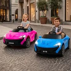 Carro Elétrico Infantil 6V Esportivo Luz Som Azul/Rosa Recarregável Seguro