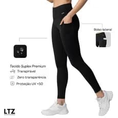 Legging Fitness Poliamida Premium Cintura Alta e Bolso Lateral