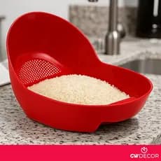 Escorredor de Arroz Lava Alimentos Plastico Resistente Vazado