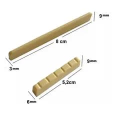 Kit Com 1+1 Rastilho E Pestana Nut  Para Violão Corda Nylon