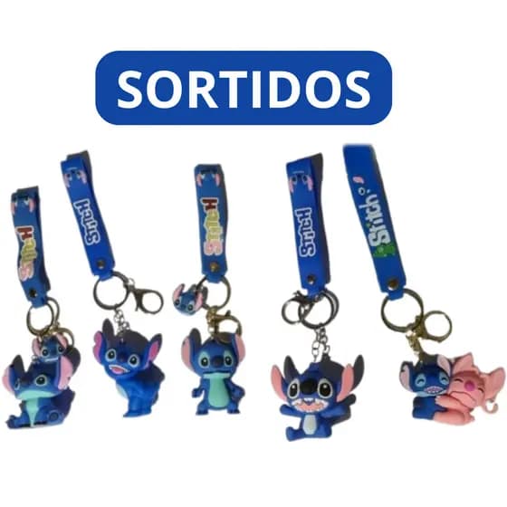 AZUL - Chaveiro Pingente Animação Premium Emborrachado Kids