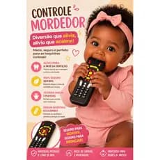 Mordedor para Bebê Controle Remoto Sensorial Silicone Anti Stress Alívio Dentição Premium