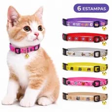 Coleira Ajustável para Gato e Cachorro com Guizo Sino