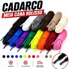 Cadarço Arredondado Roliço Redondo meia cana 120cm para Tênis  Casual e Esportivo Colorido