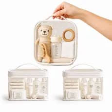 Kit 3 necessaire transparente organizadores Bolsa Mala Saída Maternidade Troca e Fralda bebe Higiêne