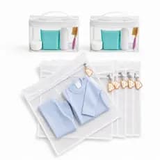 Kit 6 Saquinhos Organizador Mala Maternidade Bebe Gestante TAG + 2 Necessaire Porta Fraldas Remédio.