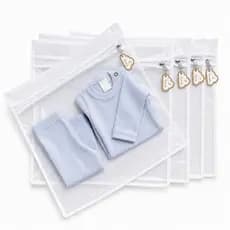 Kit 6 saquinhos organizador de mala e saída maternidade + Tag de identificação de troca - ROUPA LIMPA/ROUPA SUJA