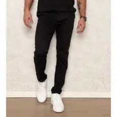 Calça Masculina Skinny Jeans Preta Com Bolso