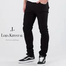 LK  Calças Masculina Jeans Slim com Elastano