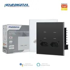 Interruptor Inteligente 4 Botões Soft Touch com Tomada Quartzo Zigbee Nova Digital 4x4