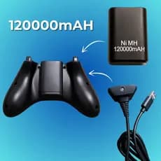 Bateria P/Xbox 360 Controle Bateria para controle 120000mAH 35 horas de duração
