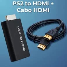 Kit Adaptador PS2 para HDMI + Cabo HDMI 1.8 Metros 4K
