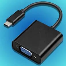 Adaptador USB C para VGA Conversor Tipo C P/ VGA Full HD Notebook PC Celular monitor