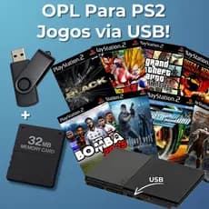 KIT JOGOS P/PS2 Pendrive Matrix OPL para PS2 Jogos no USB OPL P/PS2 Play 2 Playstation 2 Jogos PS2