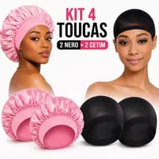 Kit 2 Touca com Faixa + 2 Touca Nero Proteção Completa para Seus Cabelos