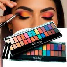 Paleta de Sombras Belle Angel B105 28 Cores Coloridas Tons Matte e Cintilante