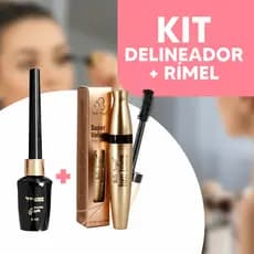 Kit Delineador Bella Femme + Rímel Belle Angel B039 Super Volume Efeito Boneca