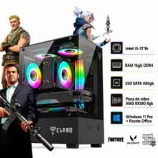 Pc Cpu Gamer Intel i5 11°th + RAM 16gb DDR4, SSD 480GB + AMD Rx580 8gb
