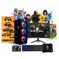 PC CPU I7-6° + 16GB DDR4 + SSD 480GB + GTX 750 4GB + MONITOR 21,5" + COMBO GAMER