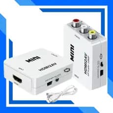 Adaptador Mini Conversor Hdmi2av Converte Entrada Hdmi Em Saida Av Rca Tv De Tubo