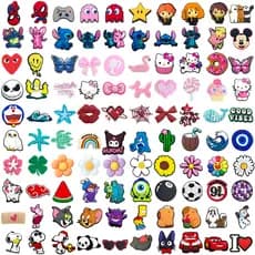 Encantos De Sapato Decrations 100 Estilo Desenhos Animados Vários Animais Sandálias Fivela PVC Acessórios Botão