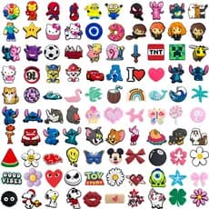 Hot 100 Estilo Sapato Encantos Decrations Desenhos Animados Anime Personagens Sandálias Fivela PVC Acessórios Botão