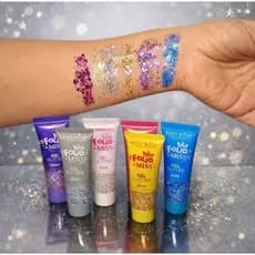 Gel Glitter Miss Rose 20g - Para Cabelo, Corpo e Rosto - Diversas Cores