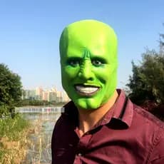 Máscara De Halloween Jim Carrey Green Mask Cosplay Filme De Festa Látex De Horror