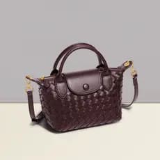 Bolsa De PU Trançada Balde Portátil crossbody De Cem Ombros