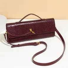 Bolsa De Tecido Artesanal PU Moda Luxo Noite Baguete Ombro Bolsas Femininas