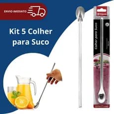 Kit 5 Colher para suco e bebidas ou drinks