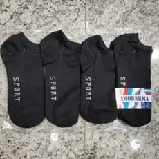 MEIA BÁSICA SAPATILHA KIT 3,  6 ou 12 PARES PRETA branca cano curto