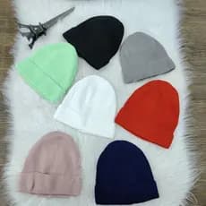 Touca frio Inverno lã Adulto Lisa unissex Básica