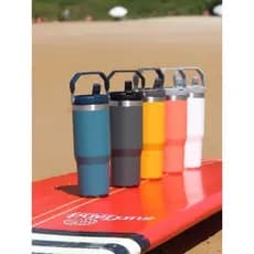 Copo Térmico Tumbler Flip GarrafaTérmica Texturizada Flip Straw 900ml / 1200ml / 600ml Tumbler Flip