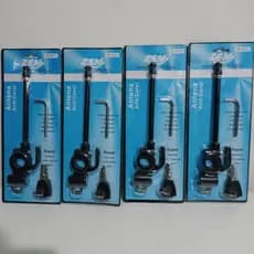 Antena Corta Pipa Guidão Moto com Cadeado para capacete Anti Cerol 7 Estágios Preta