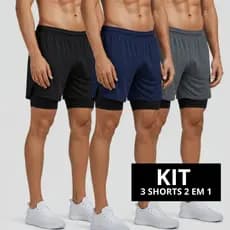 Kit 3 Shorts de Compressão para Corrida ou Academia