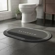 Tapete Antiderrapante Banheiro PVC Oval Anti Escorregão Drenagem Rápida Absorvente