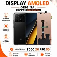 Display Poco X6 Pro 5G Tela Frontal Amoled Original Sem Aro Com Digital Biometria Módulo 120Hz