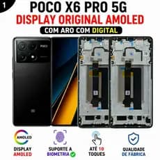 Display Poco X6 Pro 5G 100% Original Amoled Com Aro Moldura Tela Frontal Com Digital Biometria Oled