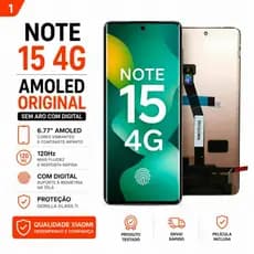Display Redmi Note 15 4G Frontal Amoled Tela Sem Aro Com Digital 100% Original 120hz Curva Biometria